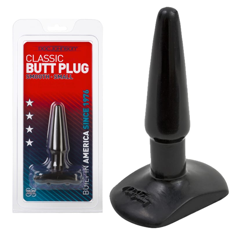 Doc Johnson Classic Butt Plug - Smooth Small - Black